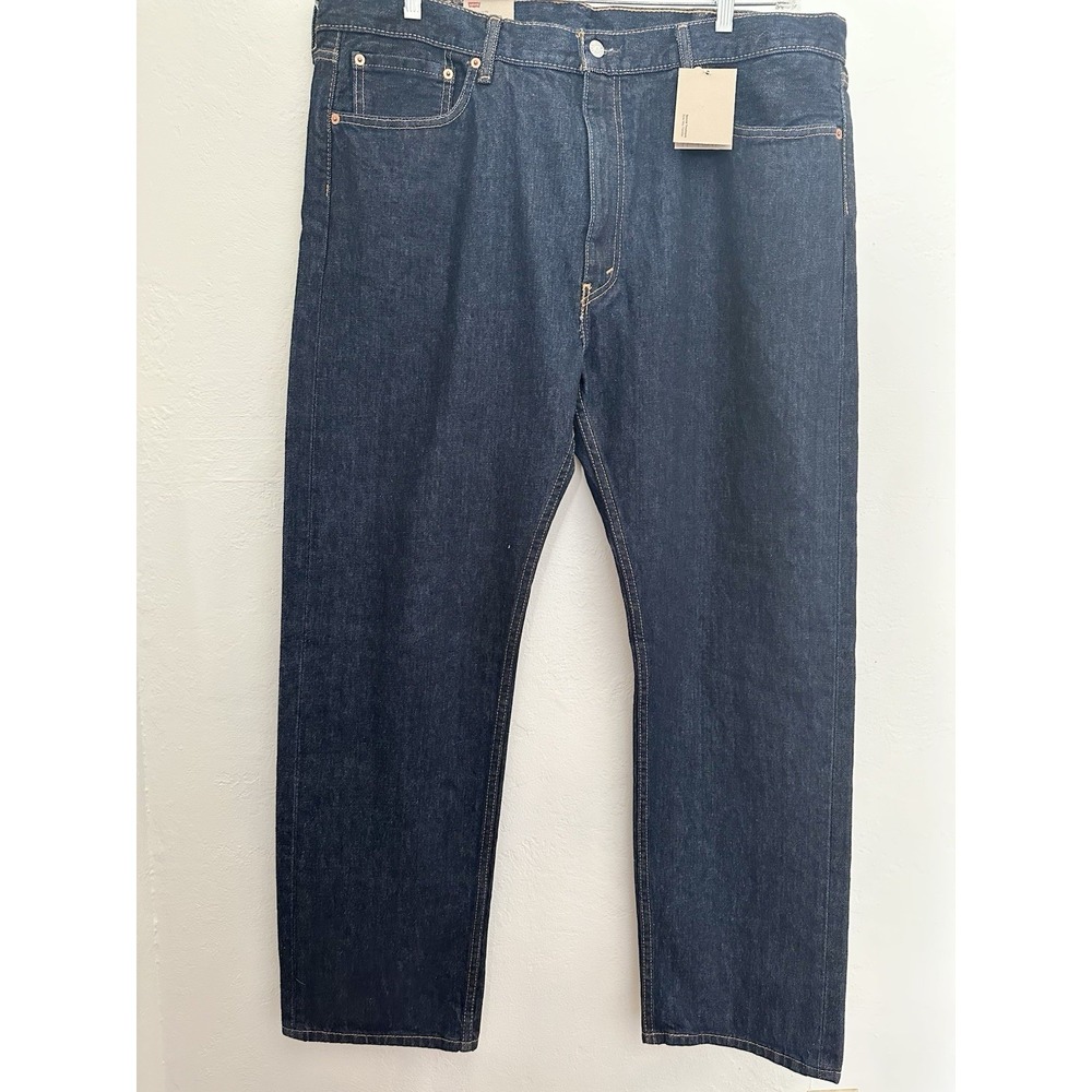 Levis 505 Jeans Men's 42X32 Regular Fit Blue Denim Dark Wash New With Tags